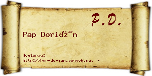 Pap Dorián névjegykártya